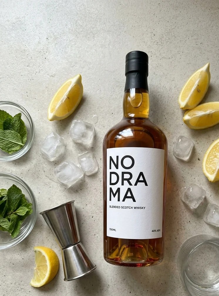 No Drama with lemon, mint and ice